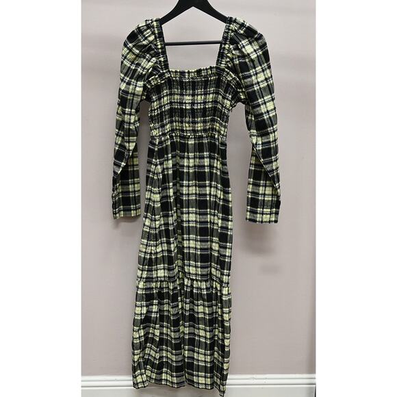Ganni | Seersucker Plaid Midi Dress | Size 34 / Approx. US 2 - Picture 1 of 5